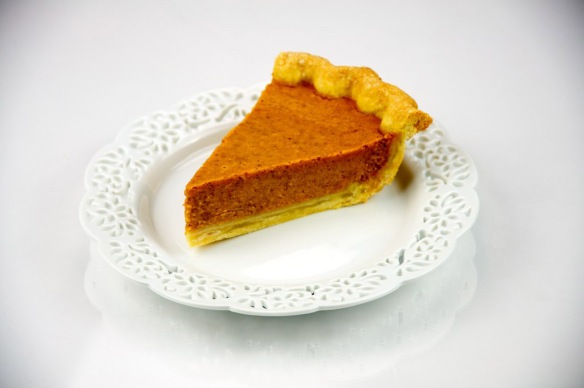 Pumpkin pie--with a neater crust than I make. Photo by the Culinary Geek from Chicago, courtesy of WikiMedia